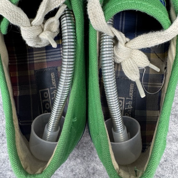 Polo Ralph Lauren "Clifton" Shoes Mens Size 11.5 D Green Canvas Sneakers Preppy - Picture 6 of 11
